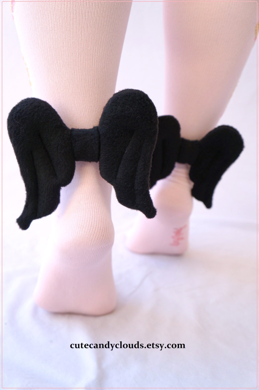 Cute and soft Ankle Angel Wings- black