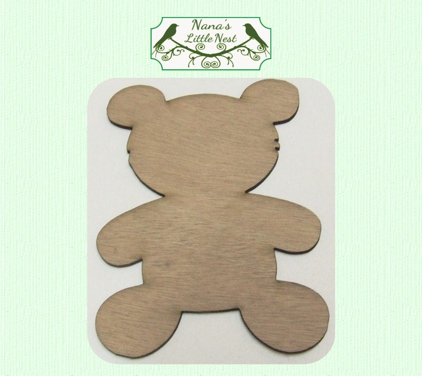 wood teddy bear cutout