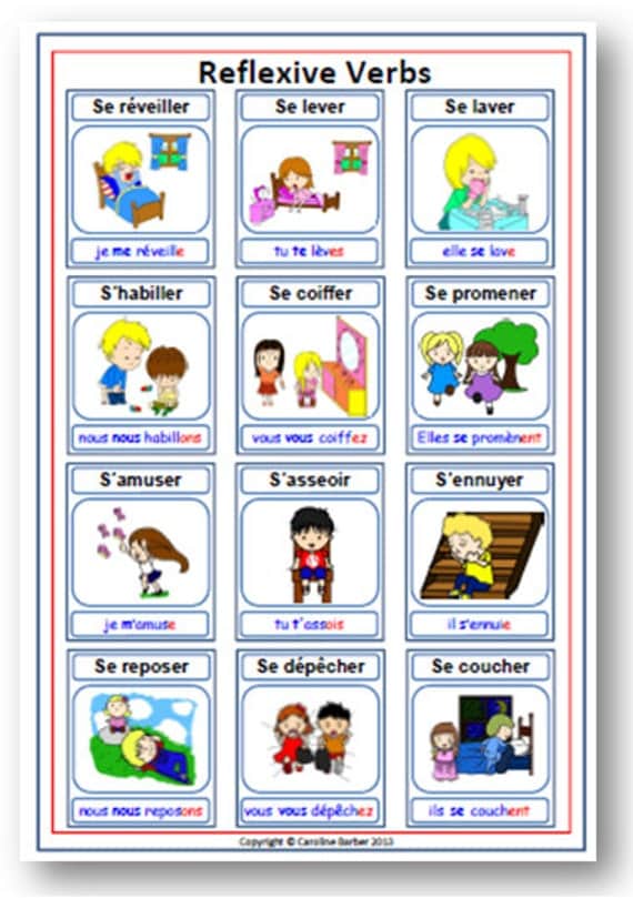 12-french-reflexive-verbs-french-poster-with-by-yippeelearning