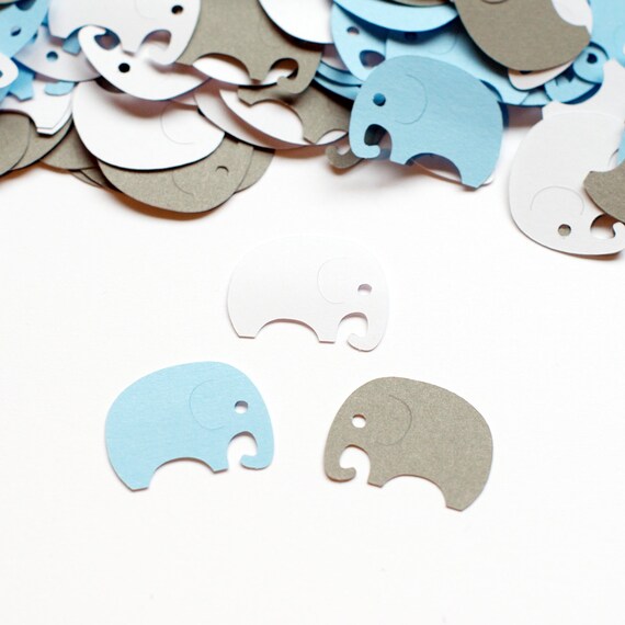 Baby Shower Decoration Elephant Confetti Blue Gray Il_570xn