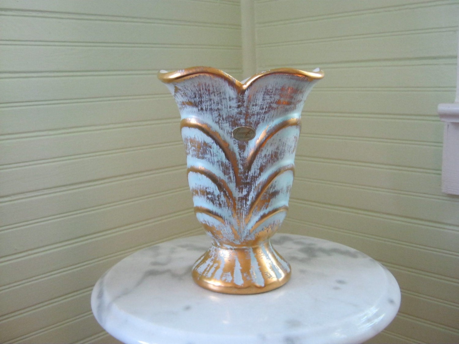 Graceful Stangl Antique Gold Vase with by