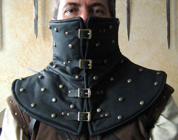Medieval Armor Leather Padded High Collar by MorganasCollection