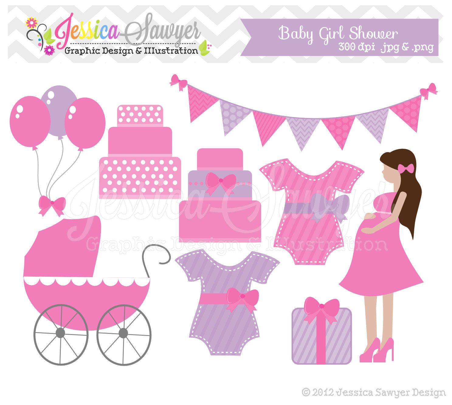 clipart of baby girl shower - photo #42