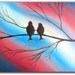 Original Art Abstract Bird Painting, Bird on Branch Oil Painting, Whimsical Art Love Birds, Abstract Art Bird Art, Tree Branch Art, 11 x 14