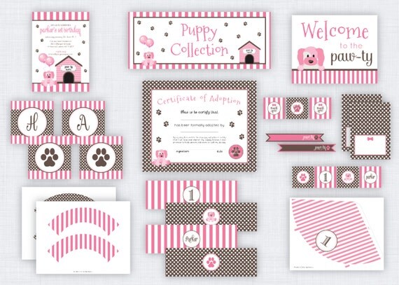 Puppy Paw-ty Collection: Printable Party Package Il_570xn