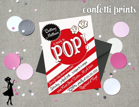 Retro Baby Shower Invitation - READY TO POP Printable Il_570xn