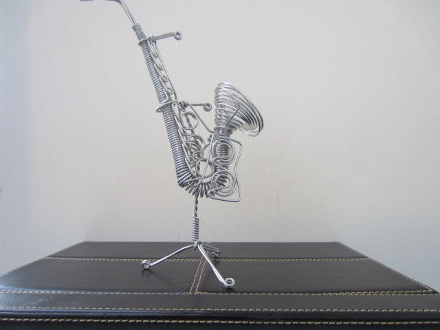 Wire Sculpture Saxophone by OneMillionRoses on Etsy