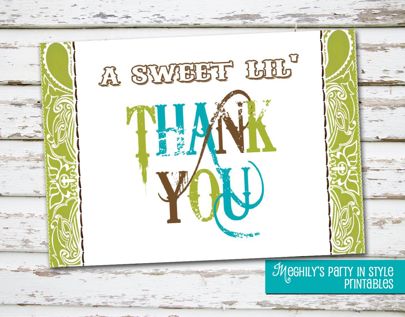 Cowboy Theme - Thank You Cards Il_570xn