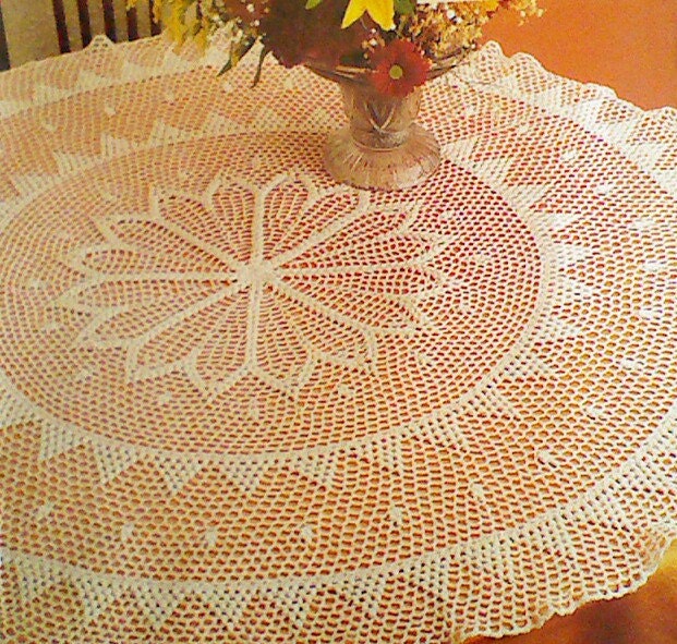 Vintage Crochet Desert Flower Tablecloth Pattern by ...