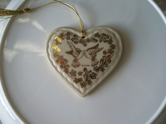 vintage christmas heart ornament by lenox by vintage christmas heart ornament by lenox by