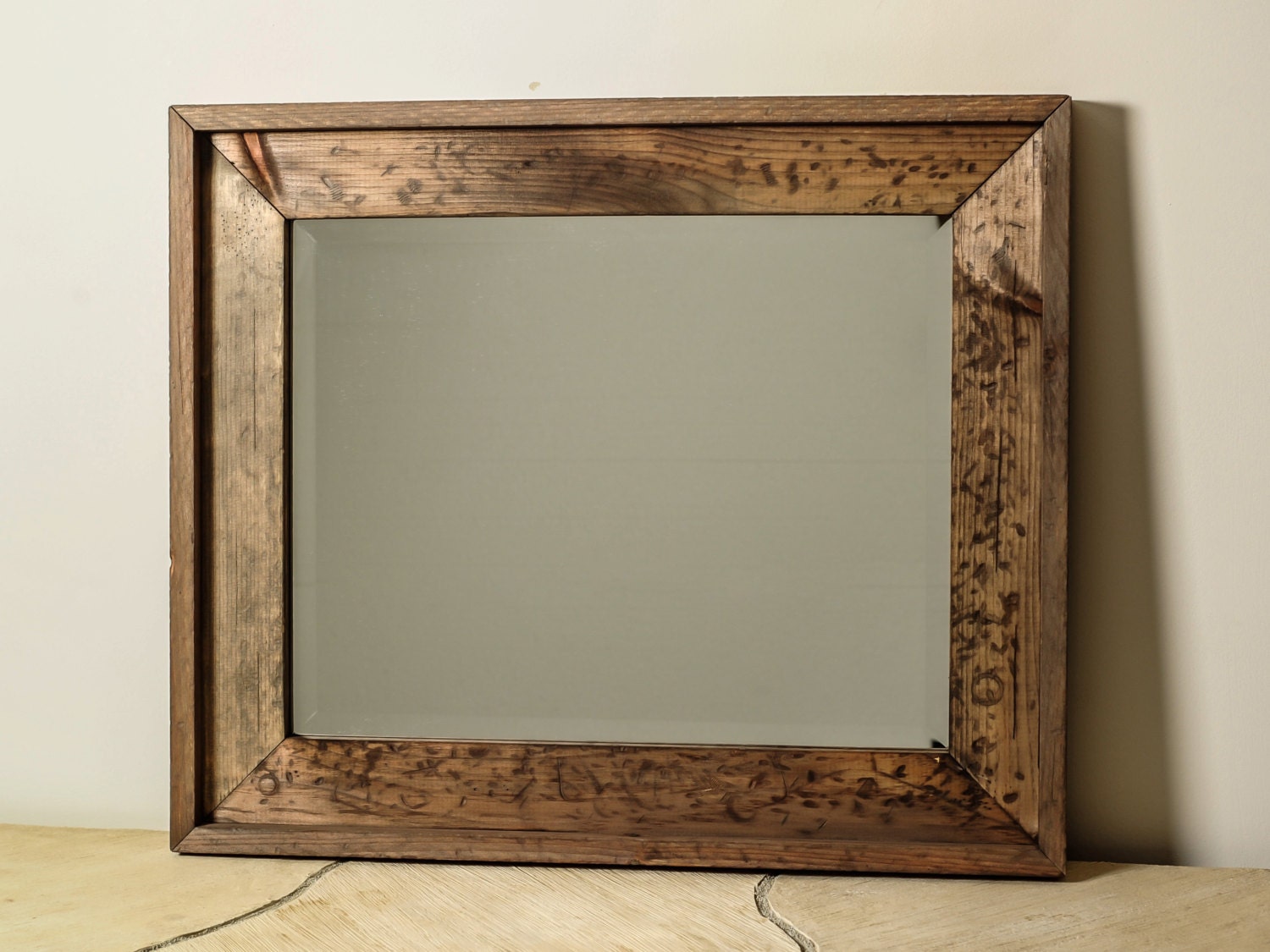 Large Distressed Wood Mirror by englertandenglert on Etsy