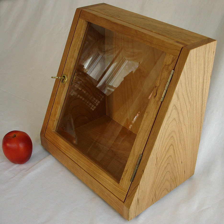 Display Case Counter or desk top. Glass Door by WoodworkerChris