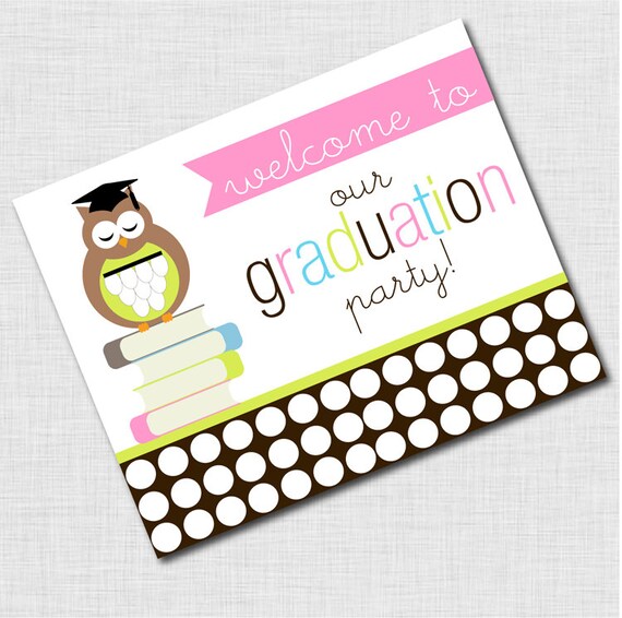 Wise Owl Graduation Printable Party Welcome Sign : Printable Party Designs by The Tiny Tiara Il_570xn