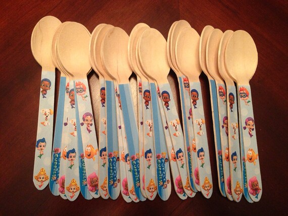 24 Wooden Forks or Spoons- Bubble Guppies Il_570xn