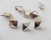 12mm Silver Pyramid Studs (2 legs)  - 50pc, Rivet Studs,Stud Pyramid,Stud, DIY Studs,Stud Spots