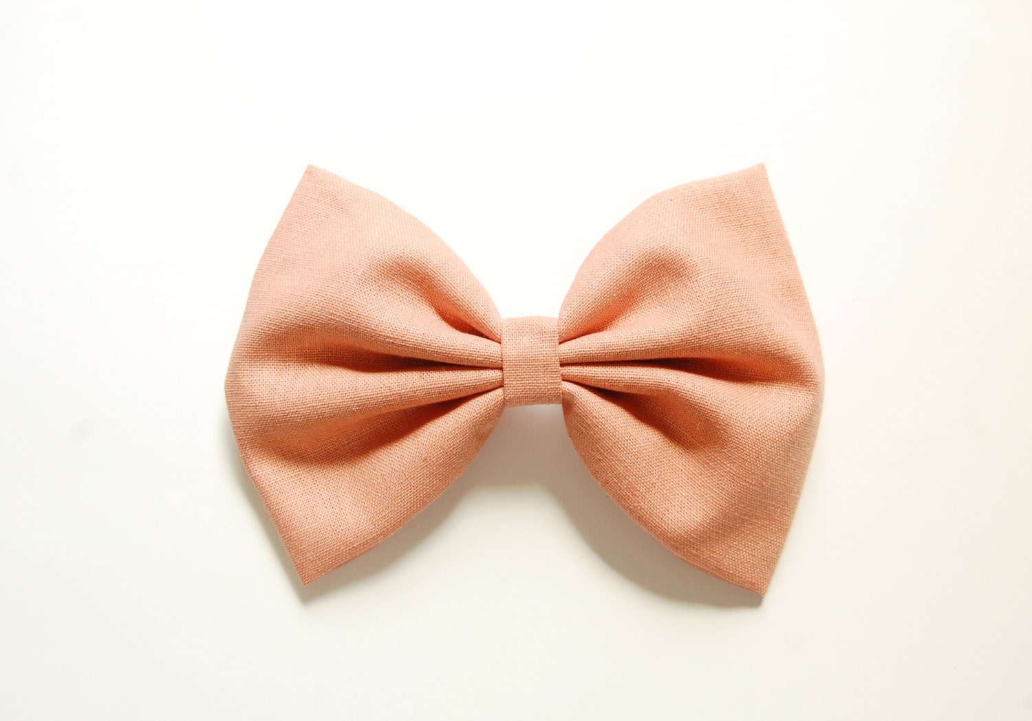 Salmon Pink Ribbon Hair Pin Linen Fabric T By Carnivalamigo