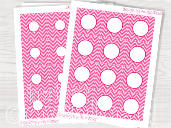 pink chevron printable cupcake toppers favor tags napkin rings blank circles Easter printables 1 in circle 1,5 in circle Il_570xn