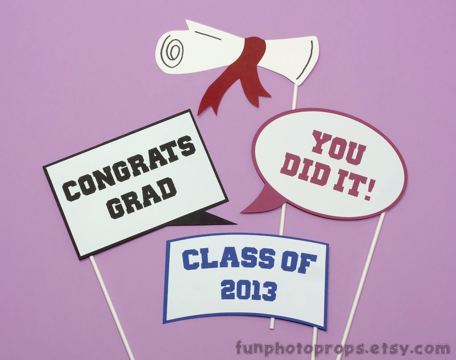 Photo Booth Prop Set- 4 Piece Graduation Photo Booth Prop Set - Photobooth Props Il_570xn