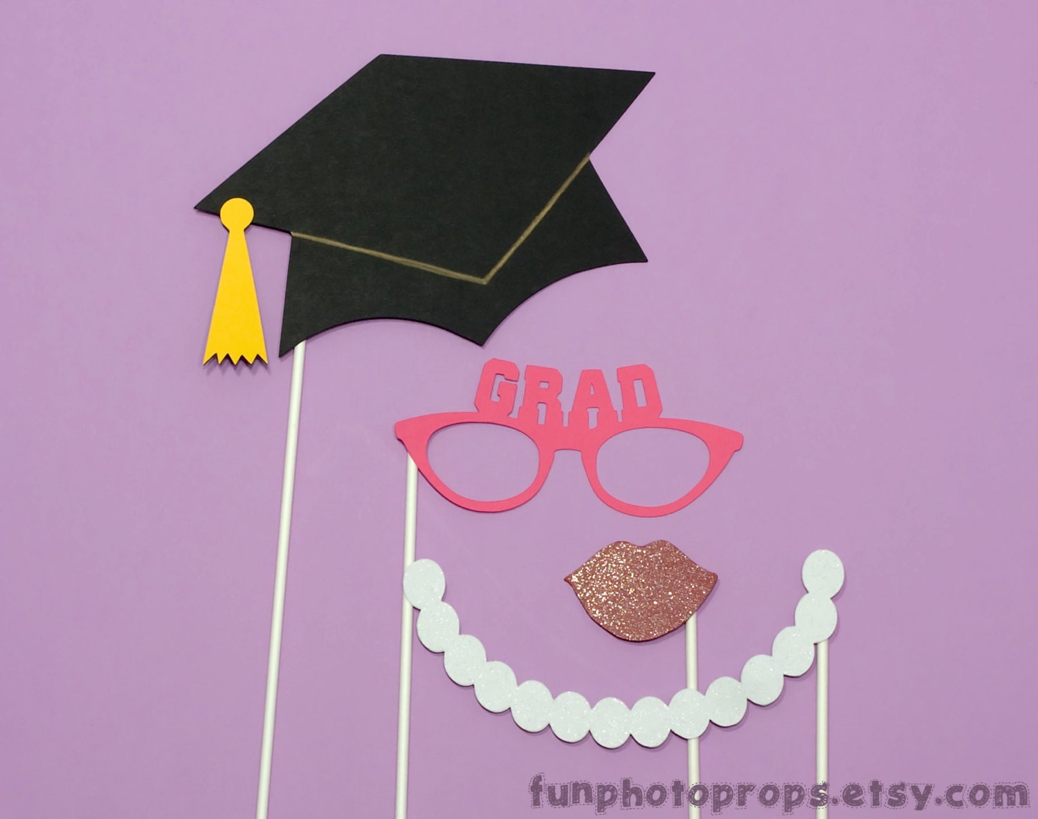 Photo Booth Prop Set- 4 Piece Graduation Photo Booth Prop Set - Photobooth Props Il_570xn