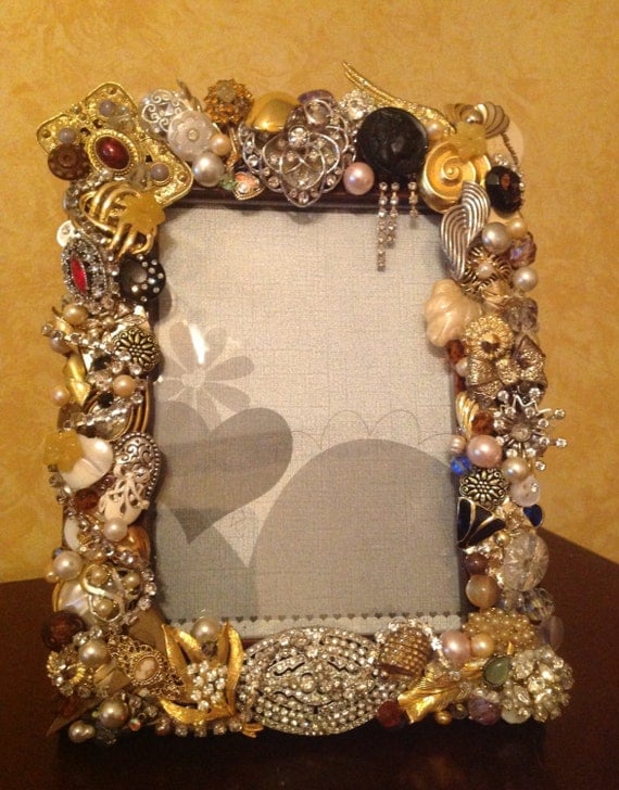 Jeweled picture frame picture frame by Chancevintageandsuch