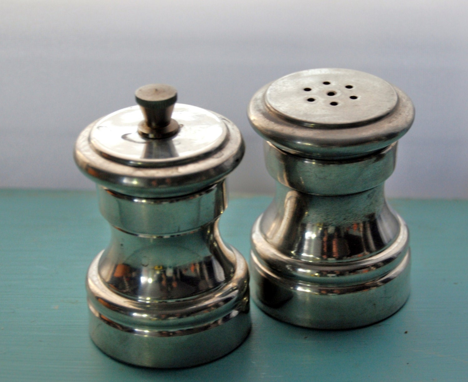 Vintage Pewter Salt Shaker and Pepper Mill Eales by MermaidsCellar