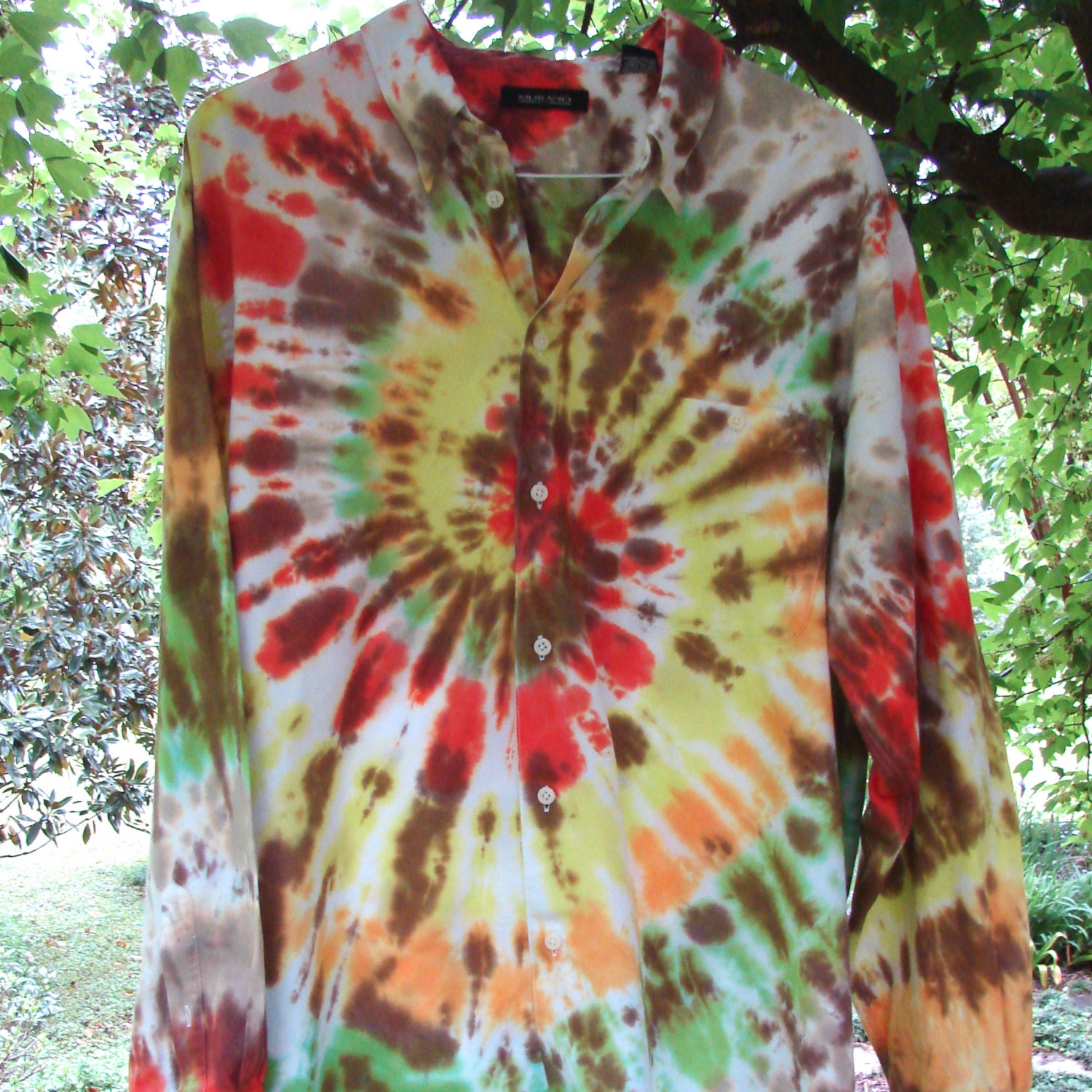 mens tie dye shirt button down