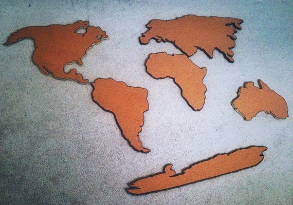 World Map Corkboard Cutout Made to Order by Amaginarium on Etsy