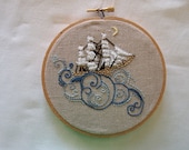 Hand Embroidered Ocean Vessel - TheSunnyBunny
