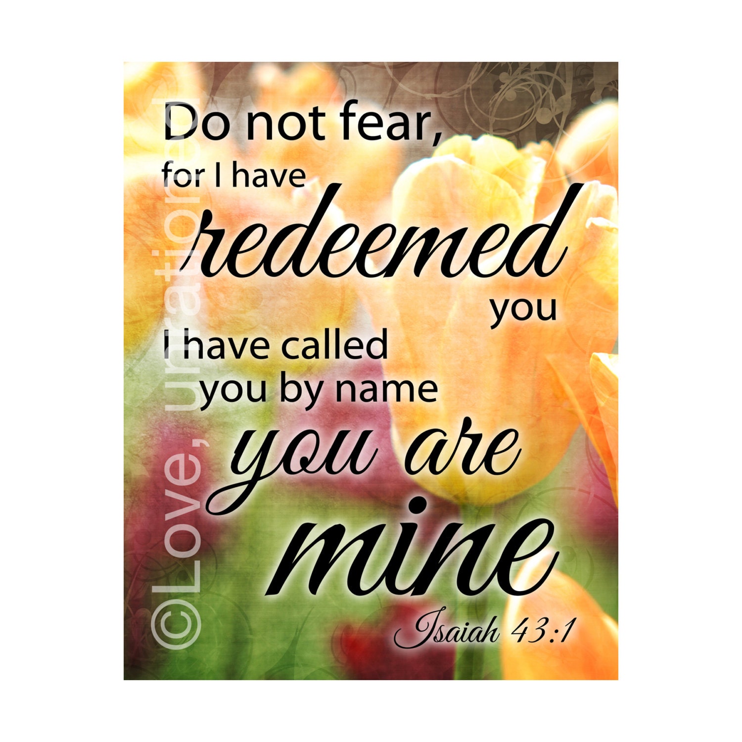 Items Similar To I Have Redeemed You Isaiah 431 Scripture Art Bible Verse 8x10 Print On Etsy 1094