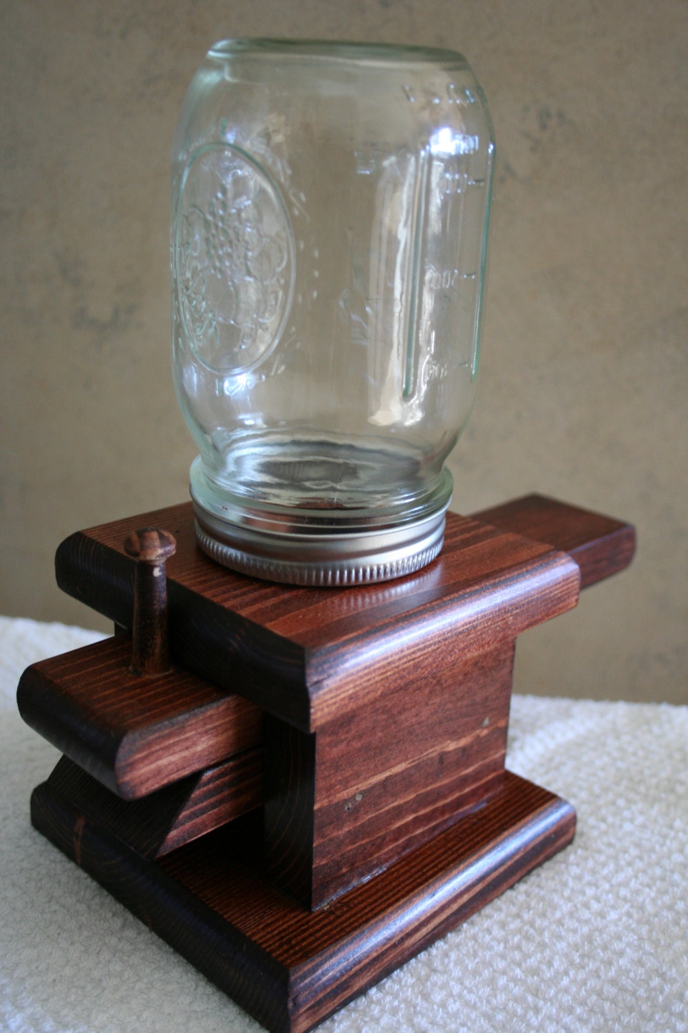 Custom Made Mason Jar Candy Dispenser by 2Gwoodworking on Etsy