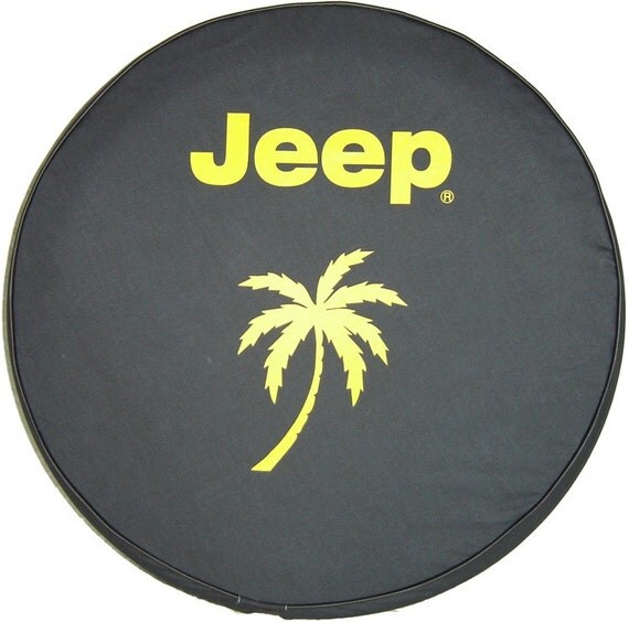 30 Heavy denim textured vinyl Jeep Tire Cover Yellow by TimsLoft