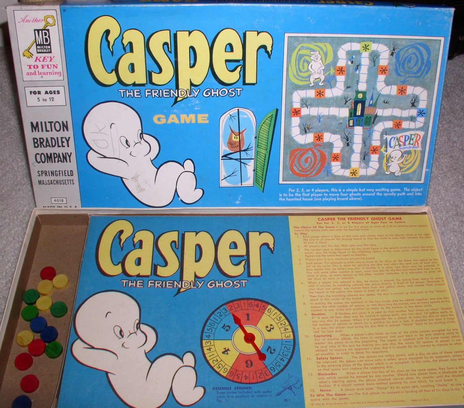 Casper the Friendly Ghost Board Game Milton Bradley by SMNtoys