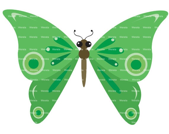 green butterfly clip art - photo #17