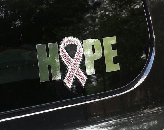 Breast Cancer HOPE Rhinestone Car Window Decal by CraveGraphix