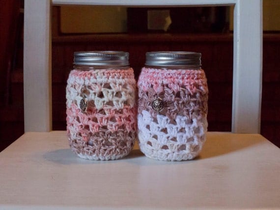 Neopolitan Mason Jar with Koozie Cozy 2 Piece Set