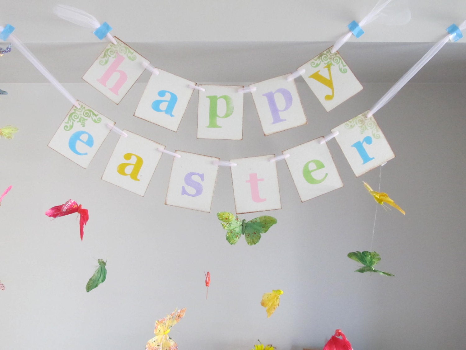 Easter Decoration HAPPY EASTER Banner Sign Garland Il_570xn