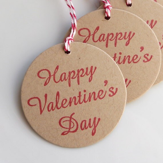 Happy Valentine's Day Tags - Set of 8 - Valentine's Day Party Valentine's Day Favor Tags Il_570xn