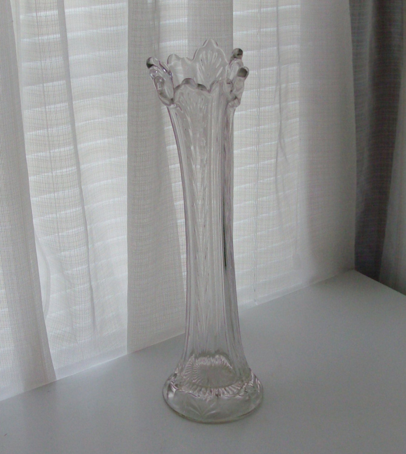 Elegant Tall Clear Glass Vase By Fromlosttofound On Etsy 2490