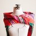Neon Orange Triangle Inca scarf - neo folk wrap in chocolate brown and tangerine