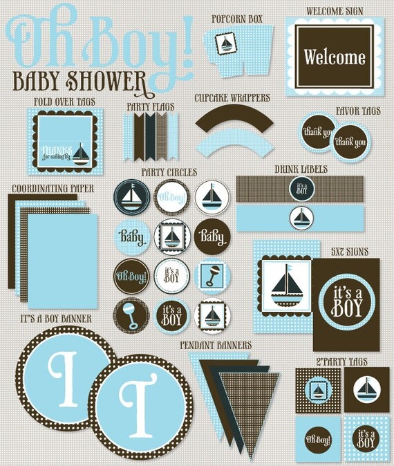 Oh Boy Baby Shower PRINTABLE Party Collection (INSTANT DOWNLOAD) by Love The Day Il_570xn