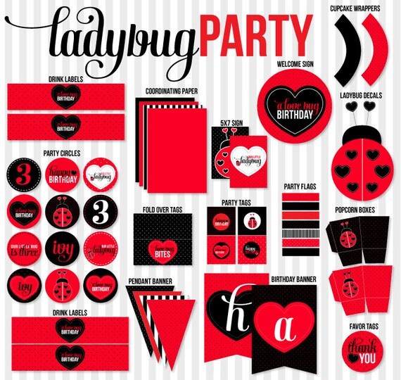 Ladybug Party PRINTABLE Full Party by Love The Day Il_570xn