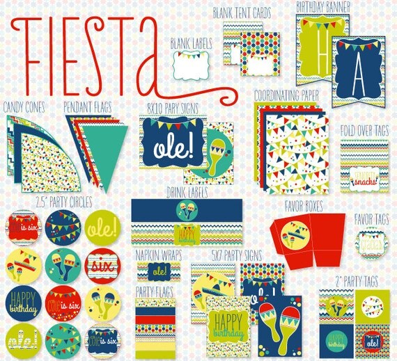 Mexican Fiesta PRINTABLE Party by Love The Day Il_570xn