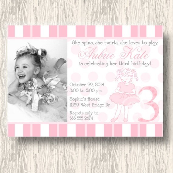 Ballet Invitation for Birthday Party or Baby Shower - Girls Little Ballerina DIY Printable Invite by BeeAndDaisy Il_570xn