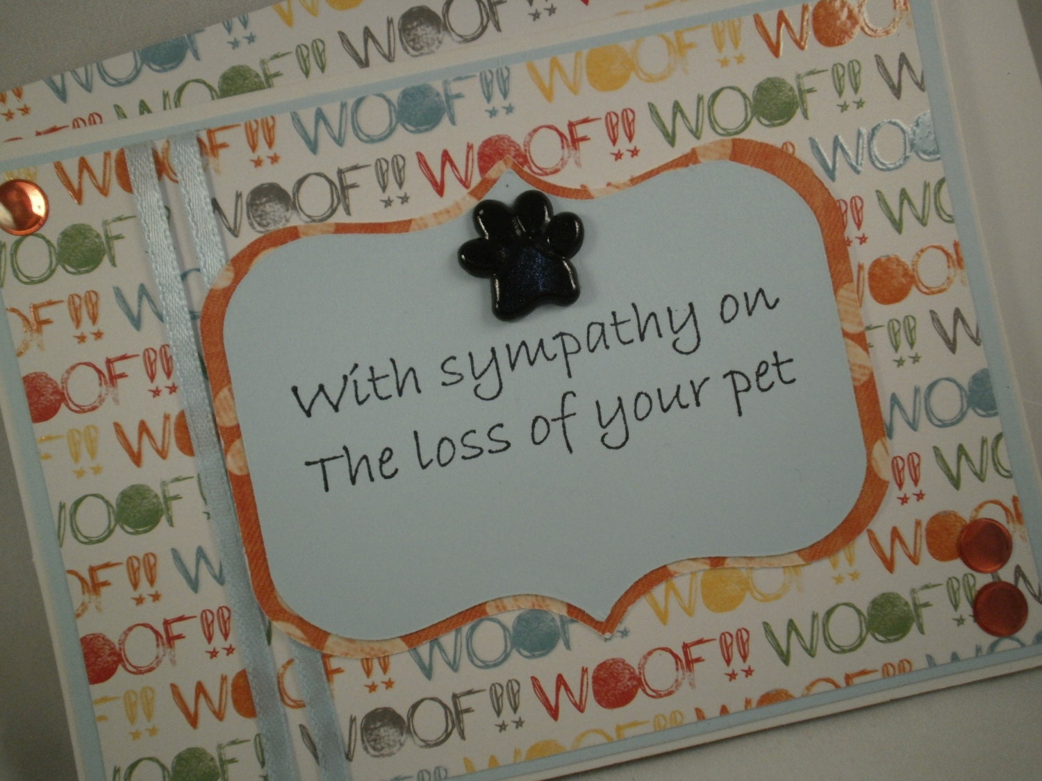 Pet Sympathy - Handmade Card with Embellished Envelope
