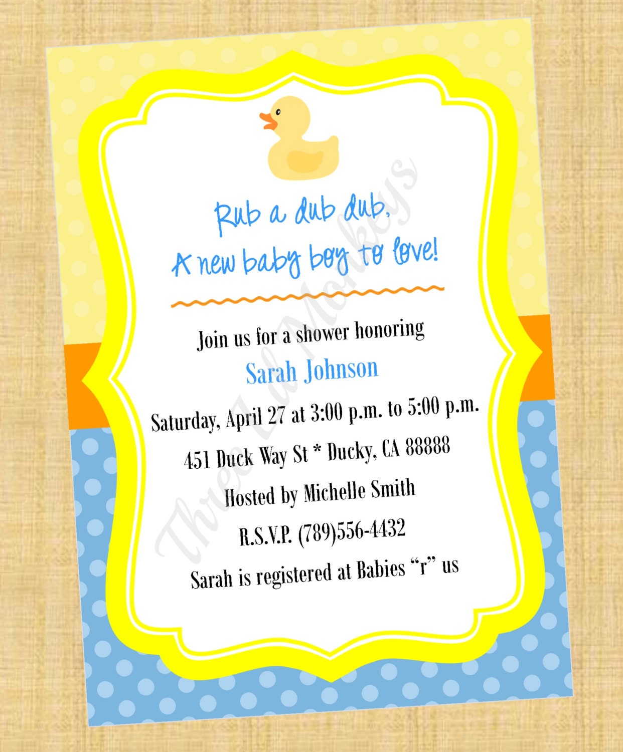 DIY Printable Rubber Duck Invitation 2 Il_570xn