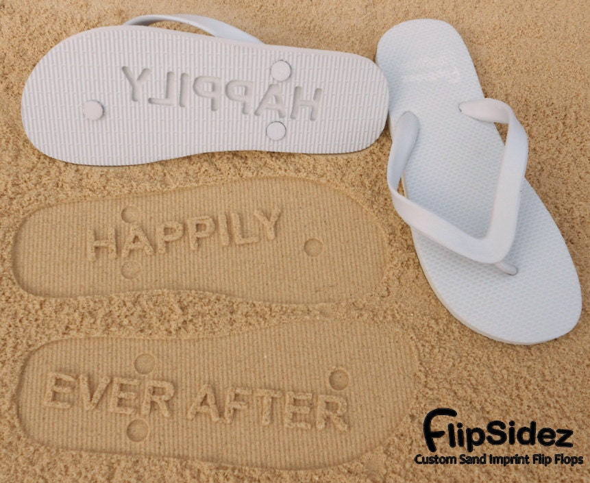 Custom Sand Imprint Flip Flops. Personalize With Your Design. No Minimum Order Quantity