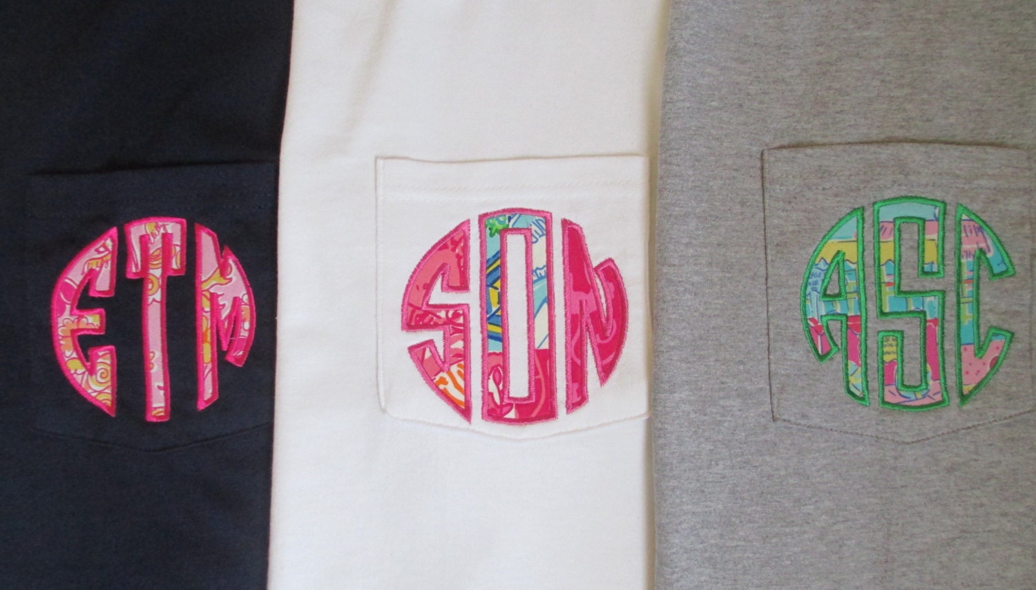 Lilly Pulitzer monogram pocket t-shirt Great Bridesmaid Gifts