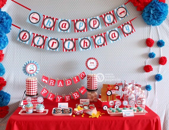 Radio Flyer Red Wagon Party Package Personalized FULL Collection Set - PRINTABLE DIY - PS817CA1x Il_570xn