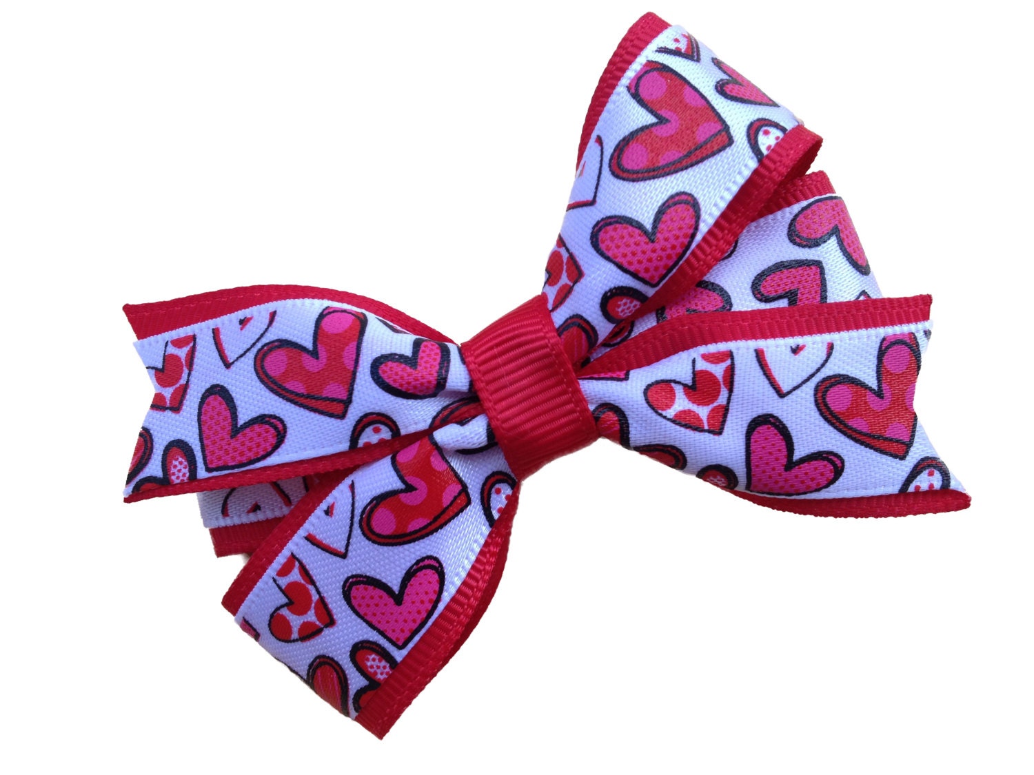 Valentine's Day hair bow heart hair bow by BrownEyedBowtique