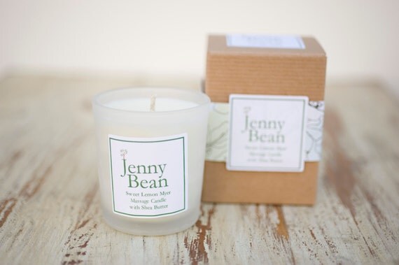 Fragrance Massage Candle with Shea Butter you by JennyBeanCandles